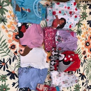 Lot of Disney Girls Size 4T 3 Shirts , 3 Pijama Sets , 1 outfit  & 2 extra items